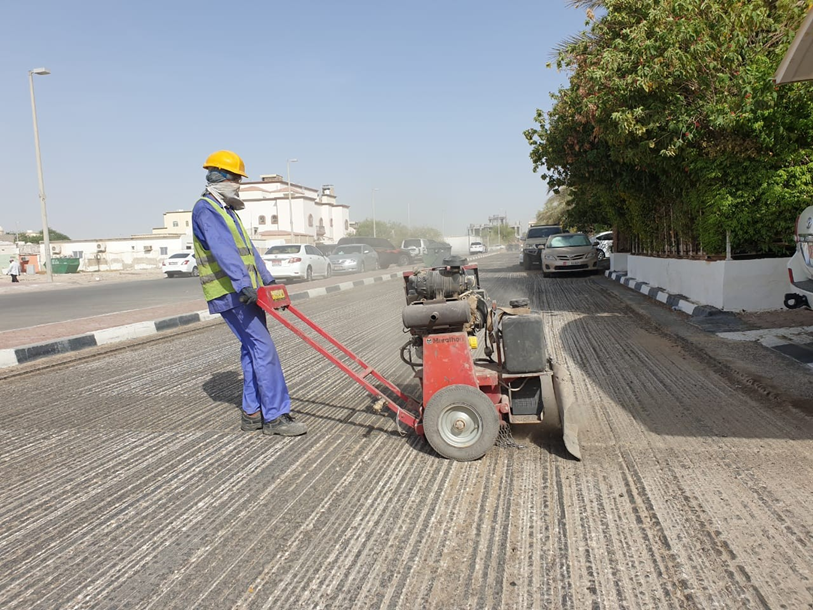 Asphalt Crack Router in action